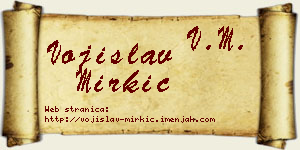 Vojislav Mirkić vizit kartica